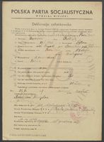 PK PPS Białogard- deklaracje członkowskie, kwestionariusze personalne, życiorysy, legitymacje i fotografie
