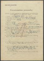PK PPS Człuchów - deklaracje członkowskie, kwestionariusze personalne, życiorysy, legitymacje i fotografie