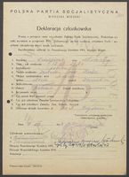 PK PPS Koszalin - deklaracje członkowskie, kwestionariusze personalne, życiorysy, legitymacje i fotografie