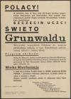 8. Plakat nawołujący do udziału w obchodach 535. rocznicy bitwy pod Grunwaldem, 13 lipca 1945 r.