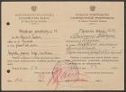 13. Rozkaz podróży dla pracownika Zarządu Miejskiego, Tadeusza Dominika, wystawiony w języku polskim i rosyjskim, 19 czerwca 1945 r.
